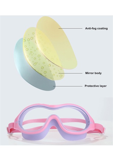 Xindoker Yetişkinler İçin Geniş Görünümlü, Su Geçirmez, Sislenmeyen, Pembe Yüzme Gözlüğü - Erkek & Kadın İçin Stüdyo Stili Yüzme Ve Dalış Gözlüğü Pembe