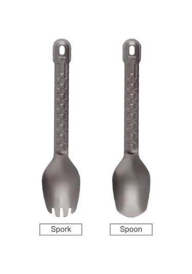 Pazly Yürüyüş Ve Piknik İçin Titanyum Renkli Hafif Kamp Kaşık Takımı Ev Dışı Kullanım Çok Renkli