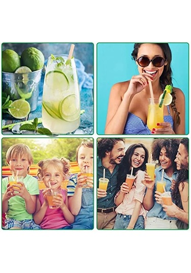 10 Adet Doğal Bambu Pipet 20 Cm Çevreyle Dost Sağlıklı Bamboo