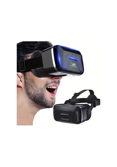 Xuweiwei Stil 1 Shinecon Vr Gözlükleri Ayarlanabilir 3d Başlık Rahat Kullanım Katıksız Görsel Deneyim Siyah Mavi Ev Eğlencesi İçin İdeal