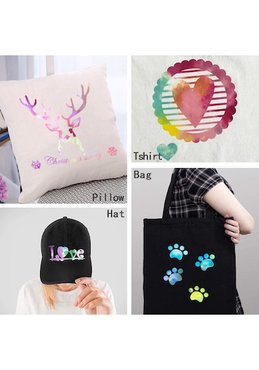 Bulutlar Suluboya Kravat Boya Isı Transferi Vinil Yap İşaret Desen Cricut Film 50 X 100cm Mavi Sarı