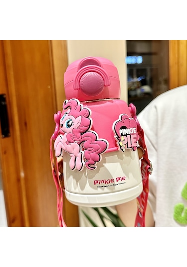 Cbtx My Little Pony Pipetli Paslanmaz Çelik Anaokulu Çocuk Matara Suluk 600 Ml Pembe