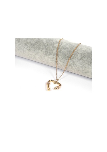 Çelik Kalp Kolye, Altın Kaplama Kadın Kalp Kolye K-120 Altın