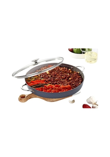 Bonera 38 Cm Cam Kapaklı Pro Plus Granit Balık - Fırın Tepsisi P