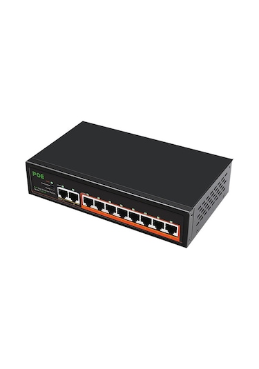 Jzcat 8 Port 100 MBPS Poe + 2 Port 100 MBPS Yönetilmeyen Anahtar Poe Switch Hub