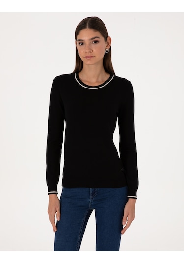 Pierre Cardin Kadın Siyah Kazak /triko 50315910-vr046 Siyah