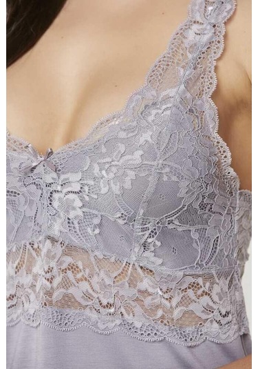 Pierre Cardin Penye Dantelli Gecelik Sabahlık Takım 4020 Royal Royal