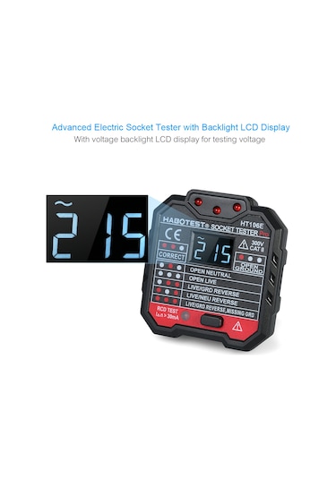 Springsun Huabo Hassas Dijital Lcd Soket Test Cihazı İngiliz Standardı Ht106e