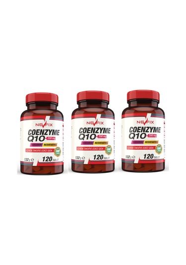 Nevfix Coenzyme Q10 200 MG Koenzim Q10 120 Tablet X 3 Kutu
