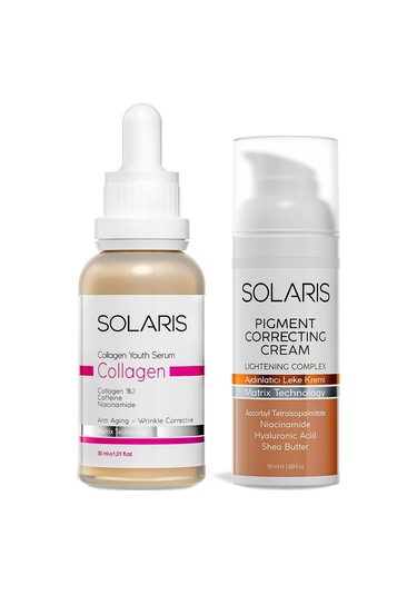 Solaris Kolajen Cilt Bakım Serumu 30 ML + Aydınlatıcı Leke Kremi