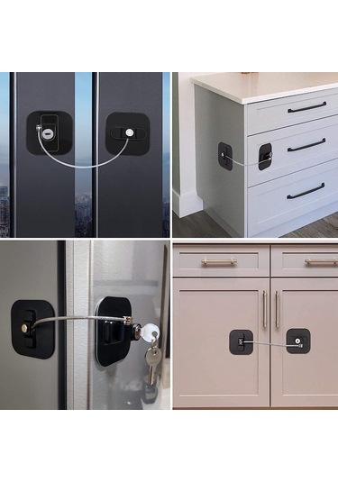 Gajeena Çocuk Güven Kilitleri - Çok Yönlü Esnek Ayar, Çeşitli Mobilyalar İçin, İz Olmayan Yapıştırıcı, Abs+paslanmaz Çelik Malzeme Beyaz