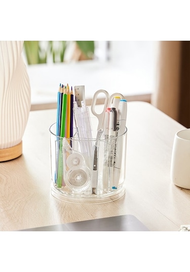 Pazly Kalemler Ve Silgiler İçin 5 Bölmeli Masa Organizatörü - Çok Renkli Ve Şık Çok Renkli