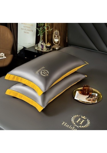 Yingfu Derin Gri 1.8m Yatak İçin İpucu Desenli Buz İpi Battaniye Seti - Yatak Koruyucu, Toz Önleyici, Konforlu Üçlü Takım DiğER