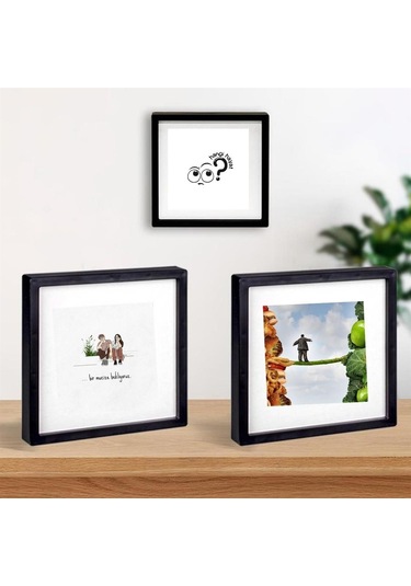 Bir Mucize Bekliyoruz Hangi Hayat Tasarımlı Yapışkanlı Sök Tak Paspartulu Pola 3 'lü Çerçeve