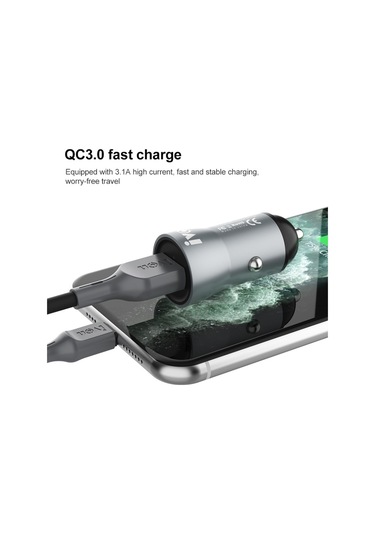 Sones Ivon Cc39 18w 3.1a Qc 3.0 Usb Araç Şarj Cihazı + 1m Usb - Usb-c / Type-c Hızlı Şarj Veri Kablosu Seti