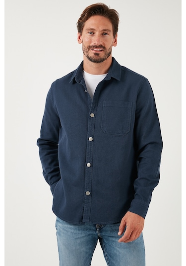 Buratti Pamuklu Tek Cepli Regular Fit Erkek Gömlek Cf25W129140 Lacivert Buratti Pamuklu Tek Cepli Regular Fit Erkek Gömlek Cf25W129140 Lacivert