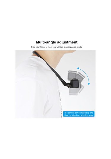 Gopro Aksiyon Kameraları İçin Puluz Tembel Ayarlanabilir Boyun Braketi Siyah