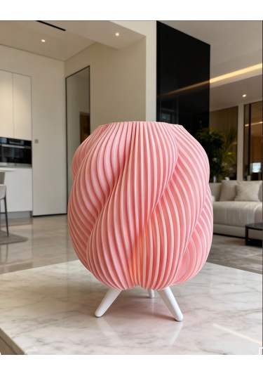 Dekoratif Modern Tasarımı İle Pembe Renk Abajur Ev, Cafe, Restorant Otel Pembe