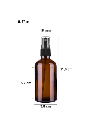 Afracam Amber 50 Ml Kapaklı Sprey Dezentektan Cam Şişe 30 Adet Siyah