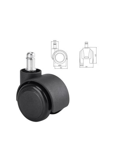 Brabıx Ofis Koltuğu Tekerlekleri, Kauçuk Dişli Set 5 Adet 415726094 Siyah