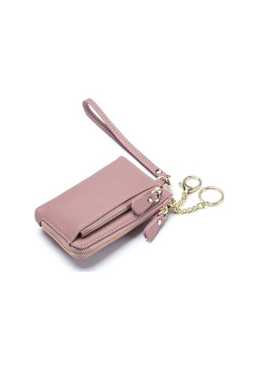 Weichuang01 Cüzdan Deri Basit Çok Fonksiyonlu Ins Sıfır Dana Cüzdanlı El Taşıma Çantaları Bileklik Açık Pembe
