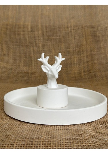 Geyik Heykeli İle Dekoratif Sunumluk, El Yapımı, Hediyelik, Ev Dekoru