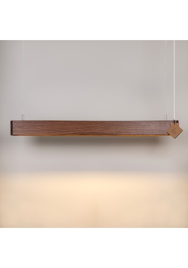 Soft Ceviz Modern Ahşap Aydınlatma - Minimal Led Sarkıt Avize Ceviz Ahşap