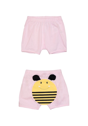 Lovetti Açık Pembe Kız Çocuk Arı Baskılı Şort 9440P016 Pembe
