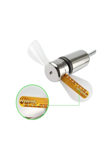 Gerçek Zamanlı Saat Ve Sıcaklık Ekranlı Küçük Usb Fanı, Kişisel Usb Led Saat Fanı