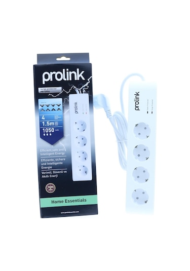 Prolink PR-SP04 4'lü Beyaz Akım Korumalı Priz