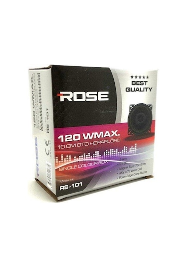 Rose 10Cm 120Watt Tweeterli Oto Hoparlör - 1Adet
