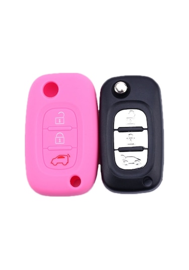 Sones Mercedes-Benz Uyumlu Akıllı Katlanır 3 Düğme Silikon Anahtar Kılıfı Uyumlu Siyah 2 Adet