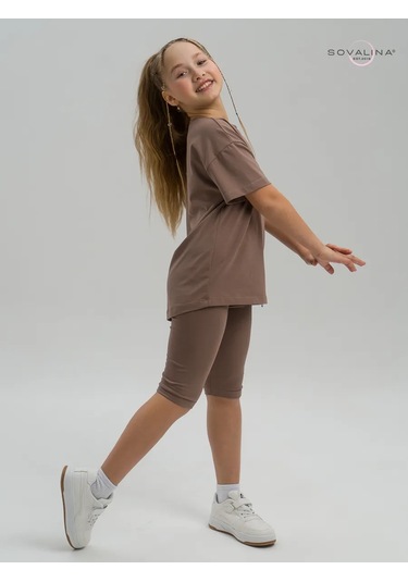 Sovalina Çocuk Yazlık Bisiklet Taytı İle Takım 391333967 Bej