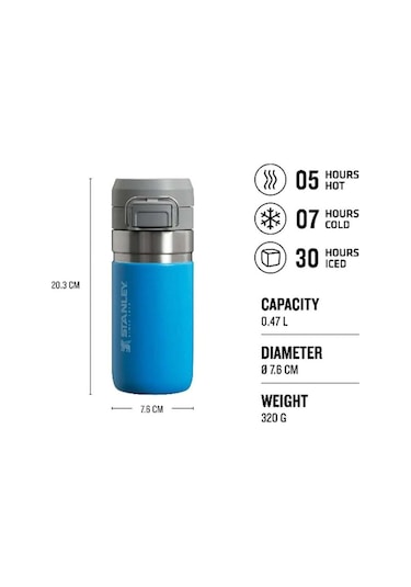 Stanley The Quick Flip Paslanmaz Çelik Termos Bardak 0.47 L - Azur Mavisi