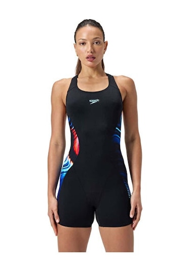 Speedo Digital Prt Af Legsuit Black Kadın Yüzücü Mayosu 8-00494418169 Siyah Siyah