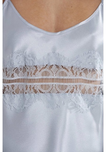 Pierre Cardin 2490 Bayan Sabahlıklı Saten Şort Takım Mist
