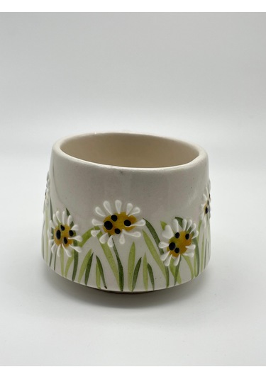 Seramik Kupa Bardak Papatya Tasarım