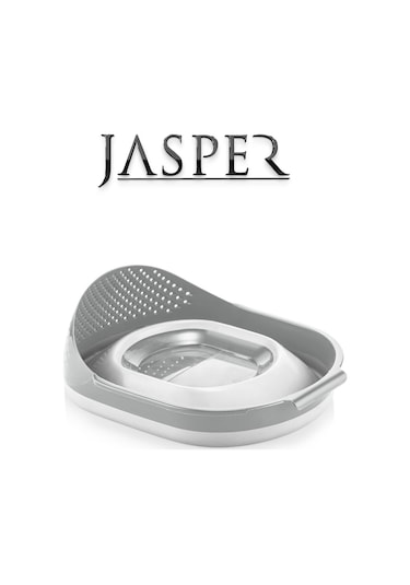 Jasper Jpr-0108 5'li Akordiyon Katlanır Süzgeç Mutfak Çeyiz Seti Gri