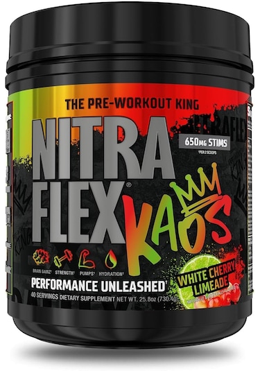 Gat Sport Nitraflex Kaos Preworkout Powder Citrulline Nitrates Pump & Focus Booster 40 Servings Karışık