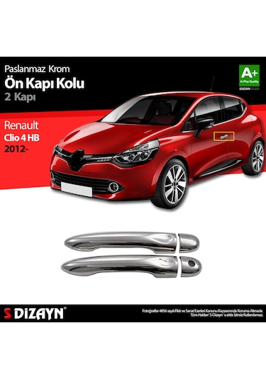 S-Dizayn Renault Clio 4 Hb Krom Ön Kapı Kolu 2 Kapı 2012 Üzeri