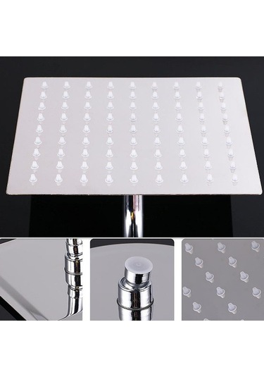 Primepickings C Yağış Duş Başlığı 10/8/6 Inç Paslanmaz Çelik Ultra-ınce Şelale Duş Başlıkları Yağış Duş 2 Katlı Gri