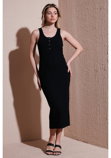 Fashion Friends Bayan Elbise 25y0375k1 Siyah Siyah