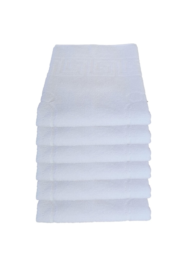 4 Lü Ayak Izli Banyo Paspas 100 Pamuklu Ayak Havlusu Beyaz