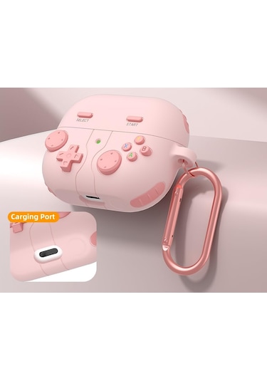 Samsung Galaxy Buds 3 / Galaxy Buds 3 Pro Uyumlu Silikon Kılıf Anahtarlıklı Kılıf Pembe