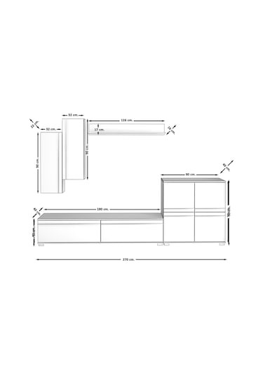 Decoraktiv Eko 6 Mdf Std Tv Ünitesi Tv Sehpası - Ceviz Beyaz Ahşap - Beyaz