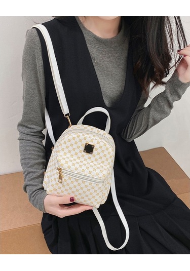 Şık Yüce Kore Kadın Sırt Çantası Beyaz