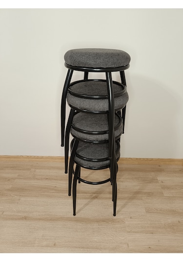 Evko Mobilya Tabure, Bar Taburesi, 2'li Tabure,siyah Ayaklı-siyah