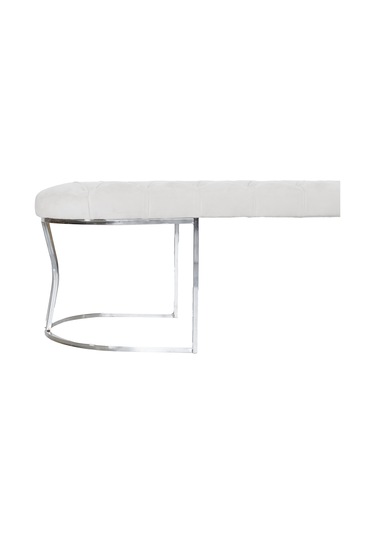 VİEGO SILVER BEYAZ-Kapitoneli Model Puf&Bench&Koltuk-Oturak-Uzun Makyaj Puff-Yatak Odası Ucu&Önü