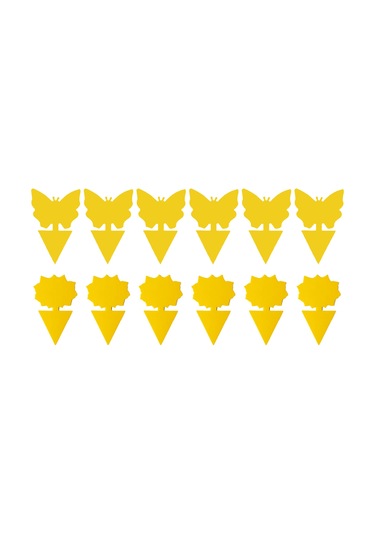 Xiyyadms 12 Adet Sarı Çift Taraflı Yapışkan Bitki Sinek Yakalama Tuzakları - Ev Bitkileri İçin Güvenli, Estetik Ve Etkili Uçan Haşere Engeli