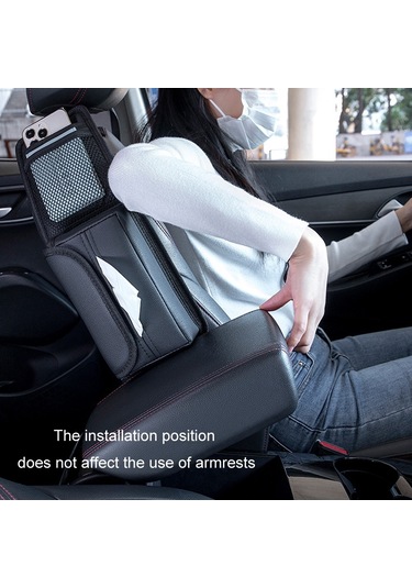 Araba Koltuğu Yan Saklama Asılı Çanta Doku Kutusu, Model: H320 Litchi Desen